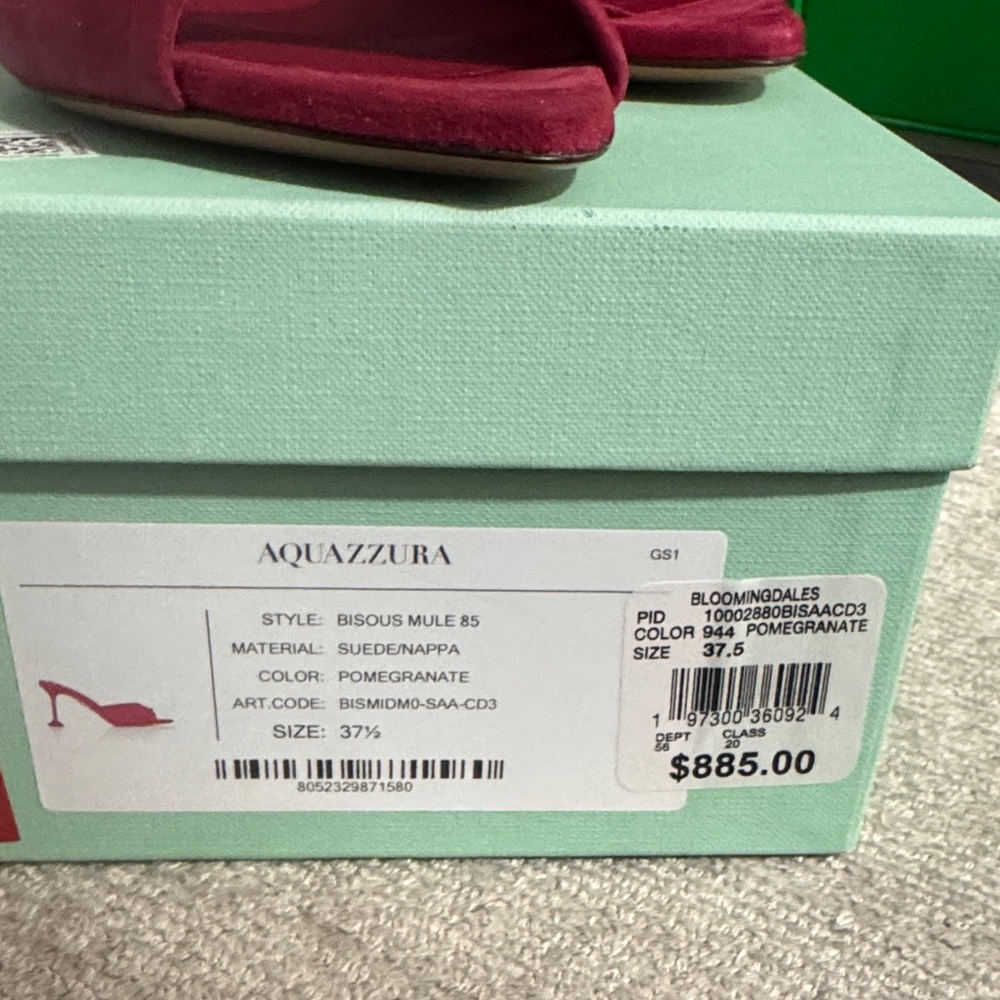 Aquazzura Burgundy Open-Toe Heels NEW W TAGS - Picture 5 of 5